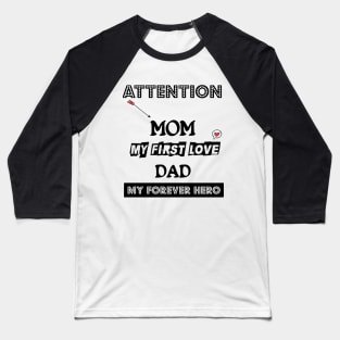 l love mom and dad forever valentine Baseball T-Shirt